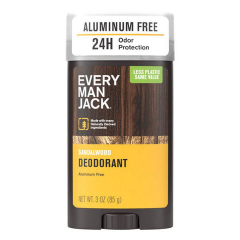 Every Man Jack, Deodorant Aluminum Free Sandalwood, 3 oz Every Man Jack