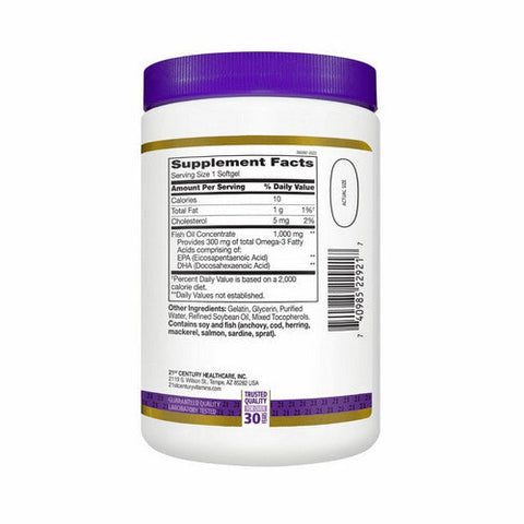 21st Century, Fish Oil Omega 3, 300 Softgels 21st Century
