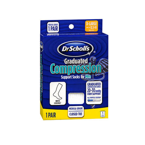Dr. Scholls, Graduated Compression Socks For Men White, 1 Each Dr. Scholls