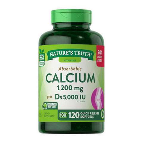 Nature's Truth, Absorbable Calcium Plus D3 Quick Release Softgels, 1200 Mg, 120 Caps Nature's Truth