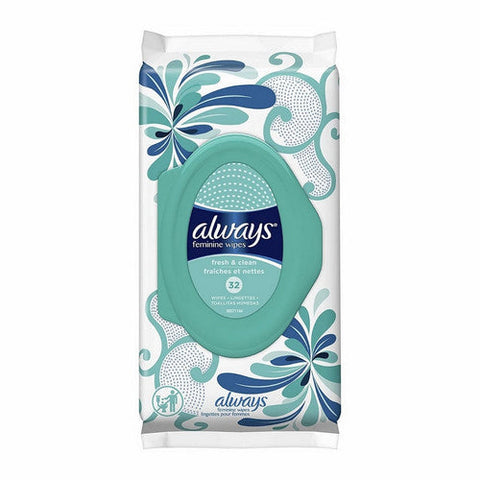 Always Discreet, Always Feminine Wipes Fresh & Clean, 32 Each Always Discreet