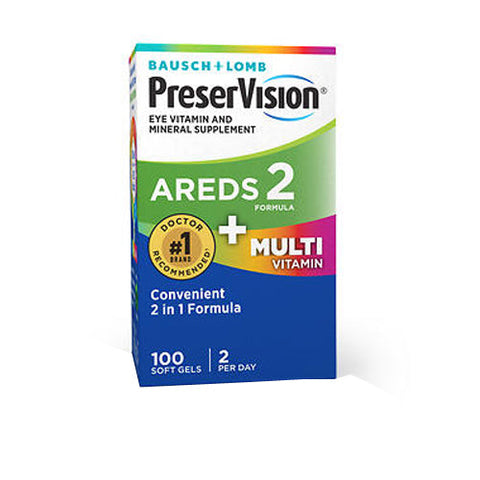 Bausch + Lomb, Preservision Areds 2 Formula + Multivitamin, 100 Tabs Bausch + Lomb
