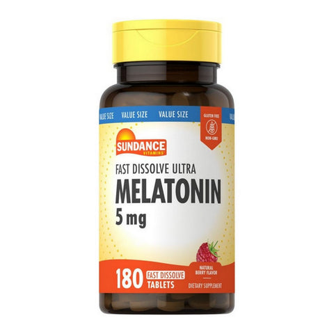 Sundance, Melatonin Sleep Fast Dissolve Natural Berry, 5 Mg, 180 Tabs Sundance