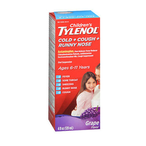 Tylenol, Children's Cold + Cough + Runny Nose Oral Suspension Grape, 4 Oz Tylenol