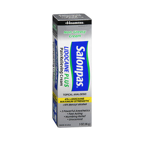 Salonpas, Lidocaine 4% Plus Pain Relieving Cream, 3 Oz Salonpas