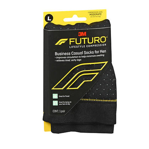 Futuro, Lifestyle Compression Business Casual Socks For Men Moderate Large Black, 1 Each Futuro