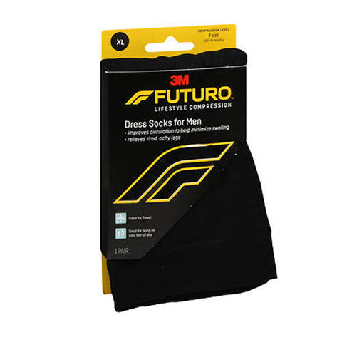 Futuro, Lifestyle Compression Dress Socks For Men Firm X-Large Black, 1 Each Futuro