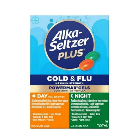 Alka-Seltzer, Plus Day And Night Cold And K,Flu Powermax Gels, 16 Caps Alka-Seltzer