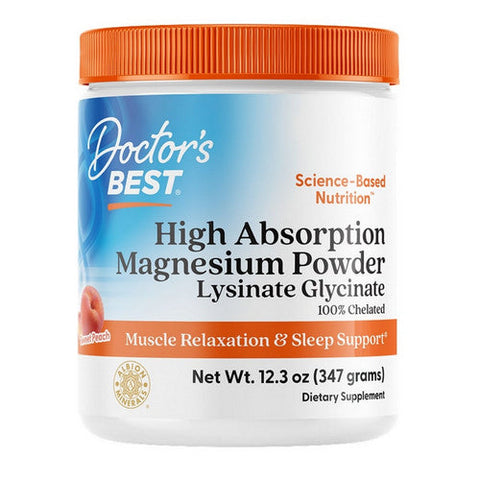 Doctors Best, High Absorption Magnesium Powder Sweet Peach, 12.3 Oz Doctors Best