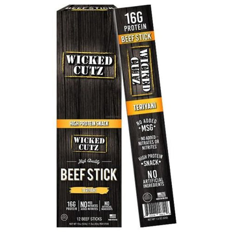 Wicked Cutz, Teriyaki Beef Stick, 12 each Wicked Cutz
