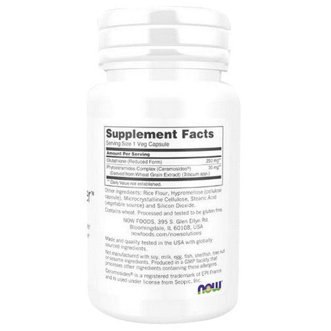 Now Foods, Glutathione Skin Brightener with Ceramosides, 30 Veg Caps Now Foods