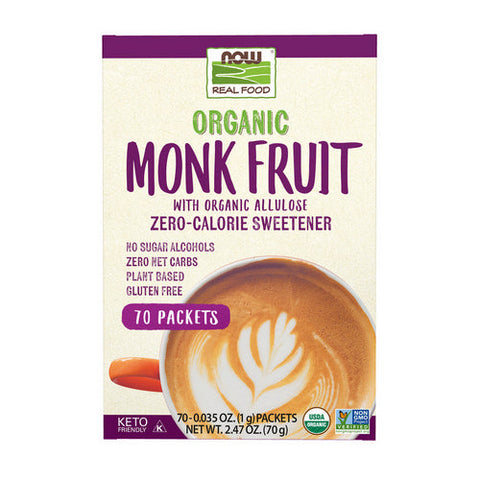 Now Foods, Monk Fruit With Allulose Organic Packets, 2.47 Oz Now Foods
