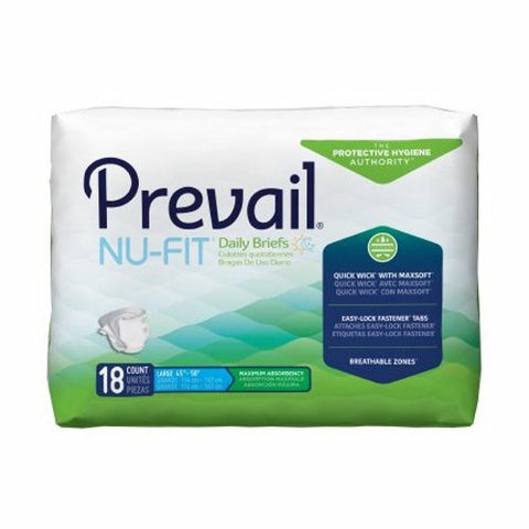 First Quality, Unisex Adult Incontinence Brief Nu-Fit Large Disposable Heavy Absorbency, Case Of 4 First Quality