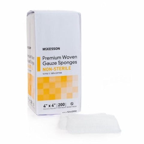 McKesson, Gauze Sponge McKesson 12-Ply 4 X 4 Inch, Pack Of 200 McKesson