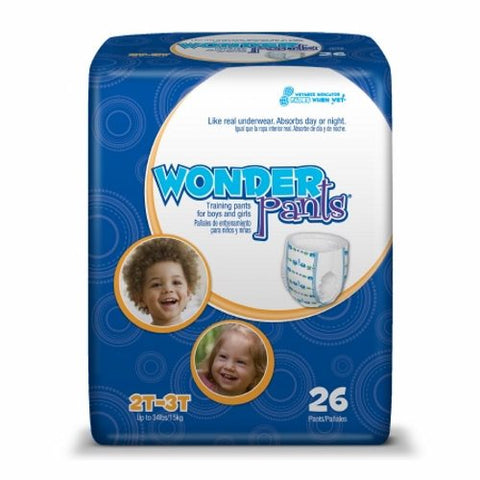 First Quality, Unisex Toddler Training Pants Pull On with Tear Away Seams Size 2T to 3T Disposable Heavy Absorbency, Case Of 4 First Quality