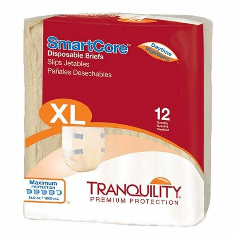 Tranquility, Unisex Adult Incontinence Brief SmartCore Closure XL Heavy Absorbenc, Pack Of 12 Tranquility