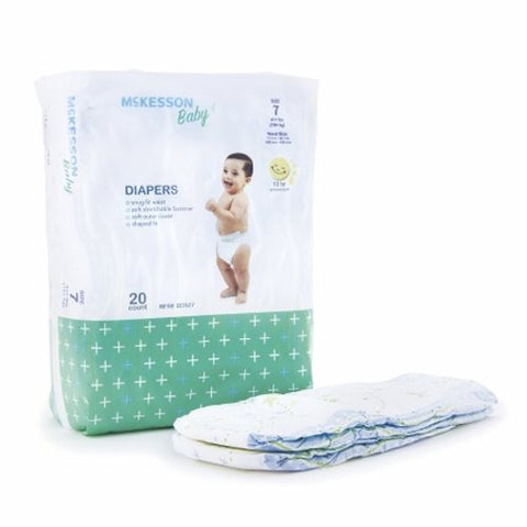 McKesson, Unisex Baby Diaper Size 7 Disposable Heavy Absorbency, Count of 4 McKesson