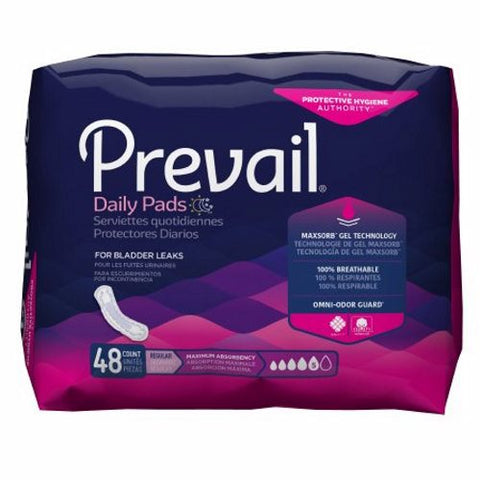 First Quality, Bladder Control Pad Prevail  Daily Pads Ultimate 16 Inch Length Heavy Absorbency Polymer Core One Si, Pack Of 33 First Quality