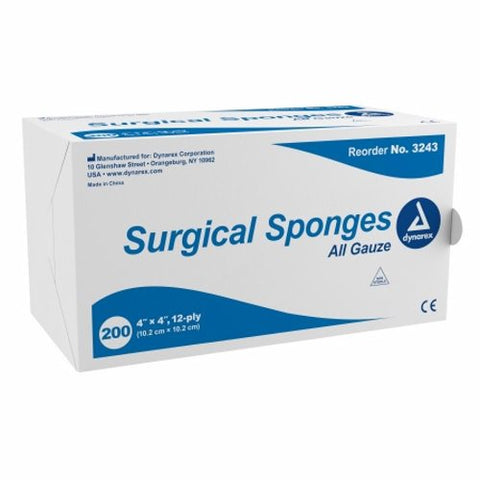 Dynarex, Gauze Sponge 4 X 4 Inch 12-Ply NonSterile 3243, 1 Pack Dynarex