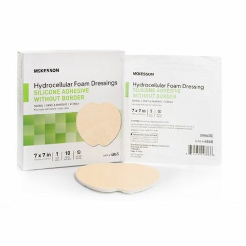 McKesson, Foam Dressing 7 X 7 Inch Without Border Film Backing Silicone Gel 4865, Count of 1