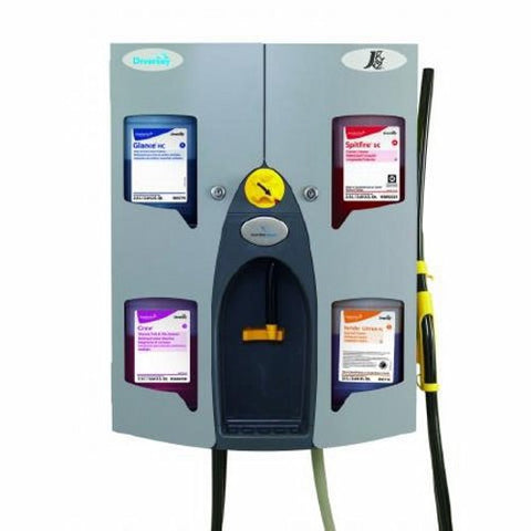 Lagasse, Chemical Dispenser J-Fill  QuattroSelect  Gray Powder Coated Steel Push Button Wall Mount, Count of 1 Diversey