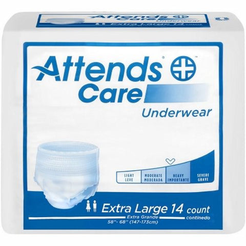 Attends, Disposable Underwear Pull On with Tear Away Seams X-Large Disposable Heavy Absorbency, Case Of 4 Attends