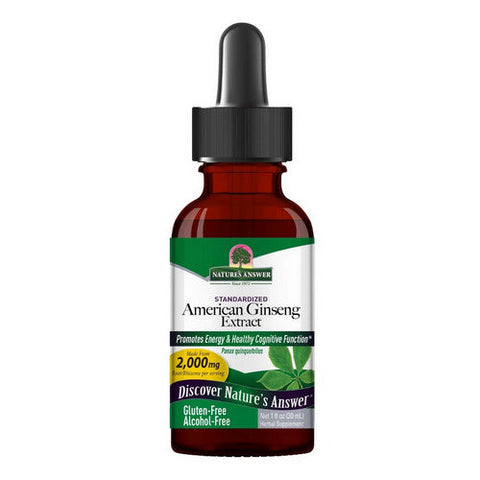 Nature's Answer, Standardized American Ginseng Extract Alcohol-Free, 2000 Mg, 1 Oz Nature's Answer