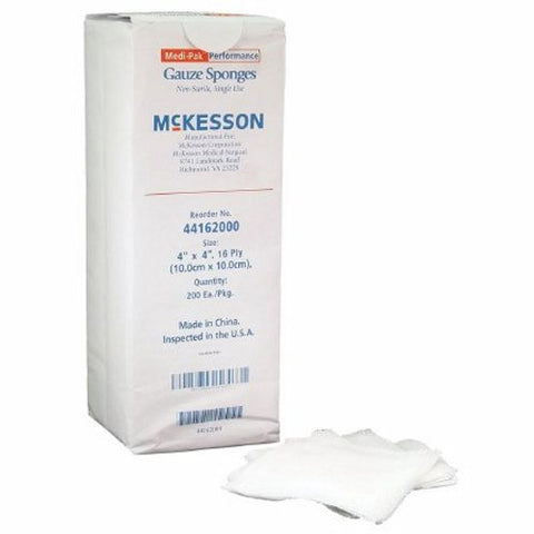 McKesson, Gauze Sponge 4 X 4 Inch 16-Ply NonSterile 44162000, Case Of 10 McKesson