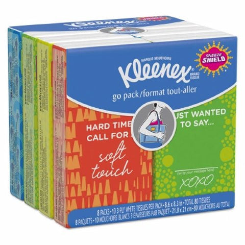 Kimberly Clark, Facial Tissue Kleenex  Pocket Pack White 8-3/10 X 8-3/5 Inch, Count of 96 Kimberly Clark