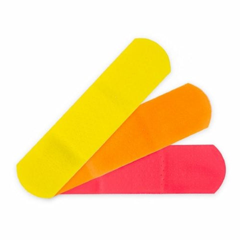 McKesson, Adhesive Strip McKesson Kids 3/4 X 3 Inch Plastic Rectangle Neon Sterile, Case Of 24 McKesson