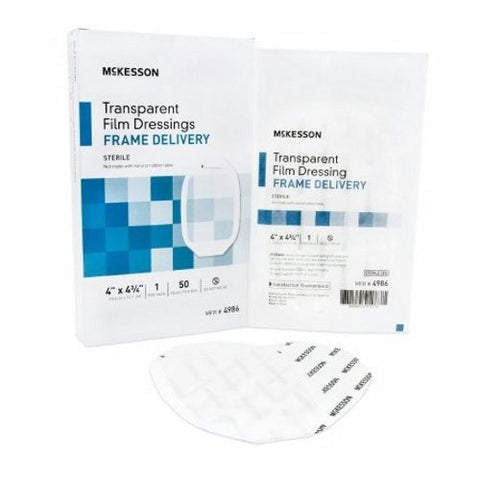 McKesson, Transparent Film Dressing 4 X 4-3/4 Inch Frame Style Delivery Octagon 4986, Count of 1 McKesson