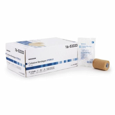 McKesson, Cohesive Bandage 3 Inch X 5 Yard Self-Adherent Closure Tan 16-53343, Count of 1 McKesson