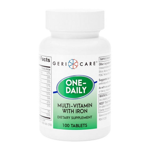 Multivitamin Supplement with Minerals Geri-Care Vitamin A, Ascorbic Acid, Vitamin D-3, Thiamin, Ribo Count of 1 by McKesson