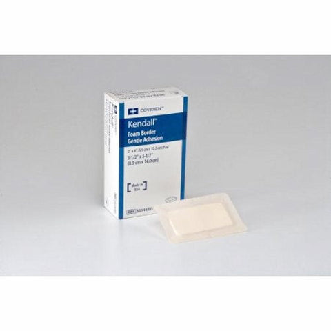 Cardinal, Foam Dressing 3-1/2 X 5-1/2 Inch With Border Film Backing Silicone 55546BG, Count of 1