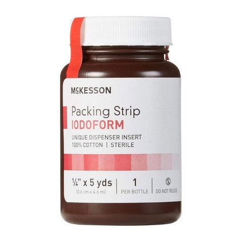 McKesson, Wound Packing Strip Iodoform 1/4 Inch X 5 Yard Sterile Antiseptic, Count of 12 McKesson