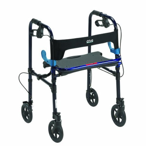 Drive Medical, 4 Wheel Rollator drive Clever-Lite Blue Aluminum Frame, Count of 1 Drive Medical