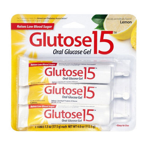 Perrigo, Glucose Supplement Glutose 15 3 per Pack Gel Lemon Flavor, Pack Of 3 Perrigo