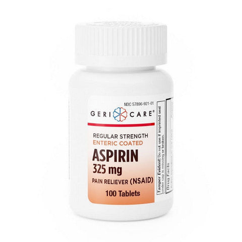 McKesson, Pain Relief Geri-Care  325 mg Strength Aspirin Tablet 100 per Bottle, 100 Tablets McKesson