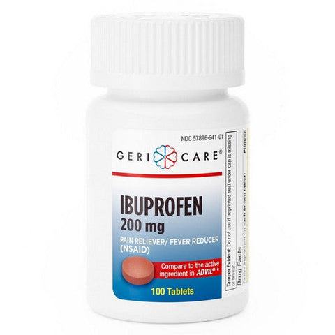 McKesson, Pain Relief Geri-Care  200 mg Strength Ibuprofen Tablet 100 per Bottle, Count of 12 McKesson