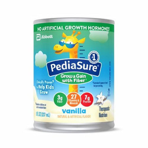 Abbott Nutrition, Pediatric Oral Supplement PediaSure  Grow & Gain with Fiber Vanilla 8 oz. Can Ready to Use, Count of 24 Abbott Nutrition
