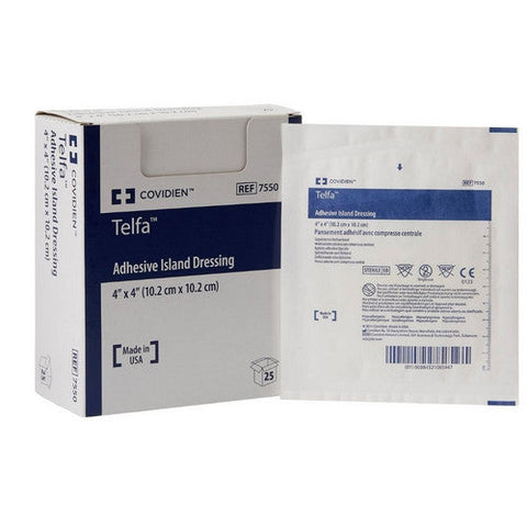 Cardinal, Island Dressing 4 X 4 Inch Square Sterile 7550, Box Of 25 Cardinal