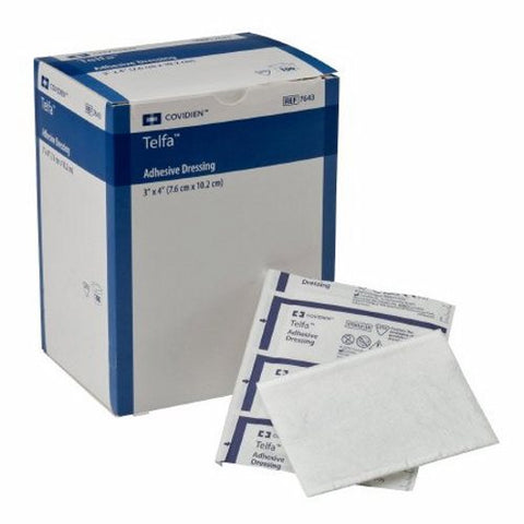 Cardinal, Adhesive Dressing Telfa 3 X 4 Inch Film / Cotton Rectangle White Sterile, Box Of 100 Cardinal