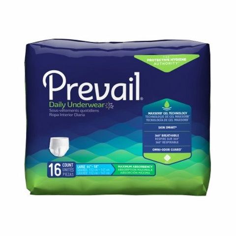 First Quality, Unisex Adult Absorbent Underwear Prevail  Pull On with Tear Away Seams Large Disposable Heavy Absorb, Case Of 4 First Quality