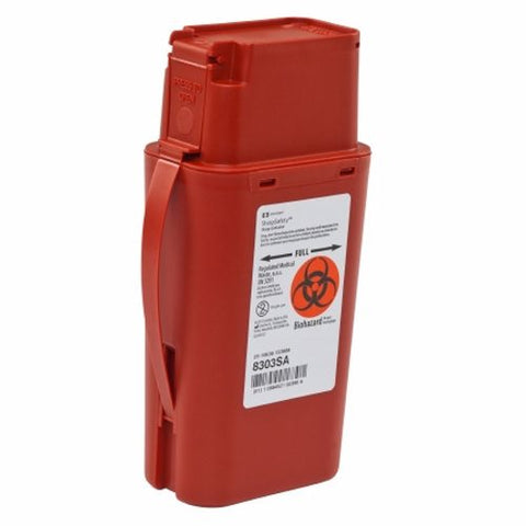 Cardinal, Sharps Transport Container SharpSafety 8-Â¾H X 2-Â½ D X 4-Â½ W Inch 1 Quart Red, Count of 20 Cardinal