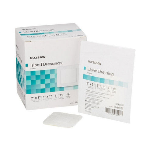 McKesson, Adhesive Dressing McKesson 2 X 2 Inch Polypropylene / Rayon Square White Sterile, Case Of 4 McKesson