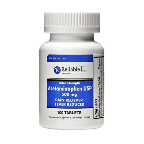 Reliable1, Acetaminophen Usp, 500 mg, 100 Tabs Reliable1