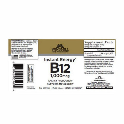 Windmill Health, Vitamin B-12, 5000Mcg, 2 Oz Windmill Health