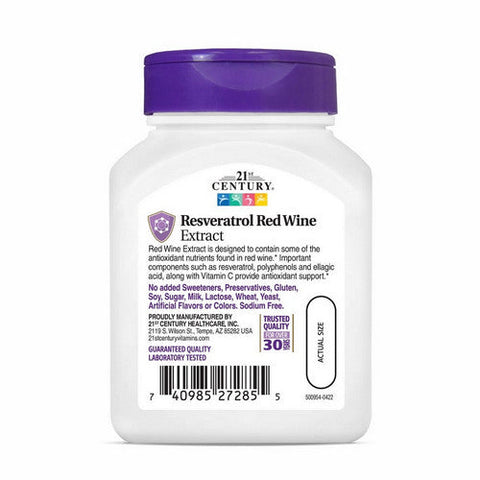 21st Century, Resveratrol Red Wine Extract, 90 Caps 21st Century