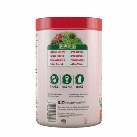 Country Farms, Super Green Drink Mix Berry, 10.6 Oz Country Farms