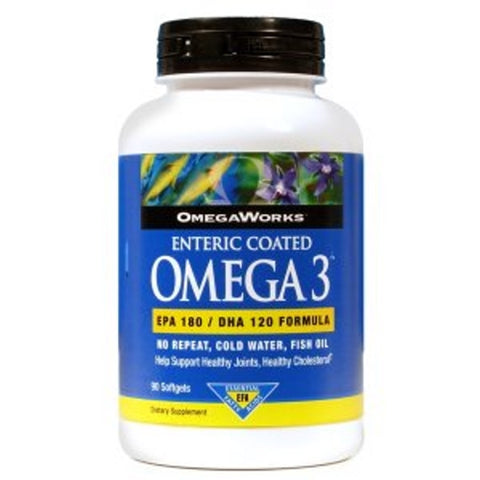 OmegaWorks, Omega 3 Enteric-Coated, 90 Caps OmegaWorks
